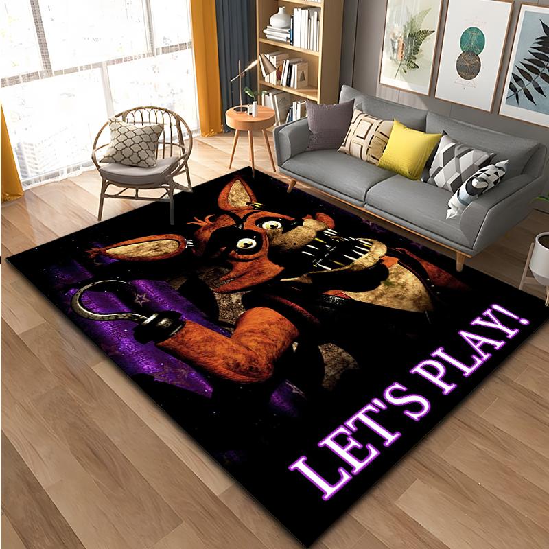 3D FNAF-Five-nights-At-Freddys Muster Teppich Große Fläche Teppich für Wohnzimmer Kinderzimmer Sofa Küche Dekorieren Rutschfeste Matte Geschenk