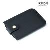 Fashion Genuine Leather ID Credit Card Holder RFID Protecter Cover Solid Color Thin Pocket Wallets Case Badge Holder UNISEX