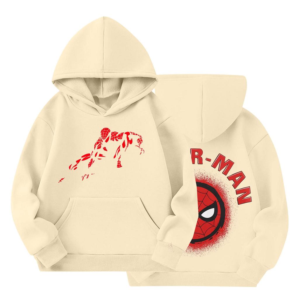 Kids Loose Fit Long Sleeve -Lined Pullover Hoodie with Graphic Print
