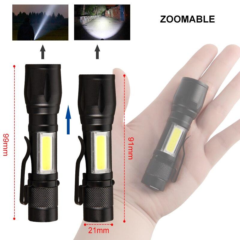 Mini Torch LED Şarj Edilebilir El Feneri Taşınabilir USB Şarj El Feneri Yüksek Güç Bankası Kamp Su Geçirmez Uzun Menzilli Fener