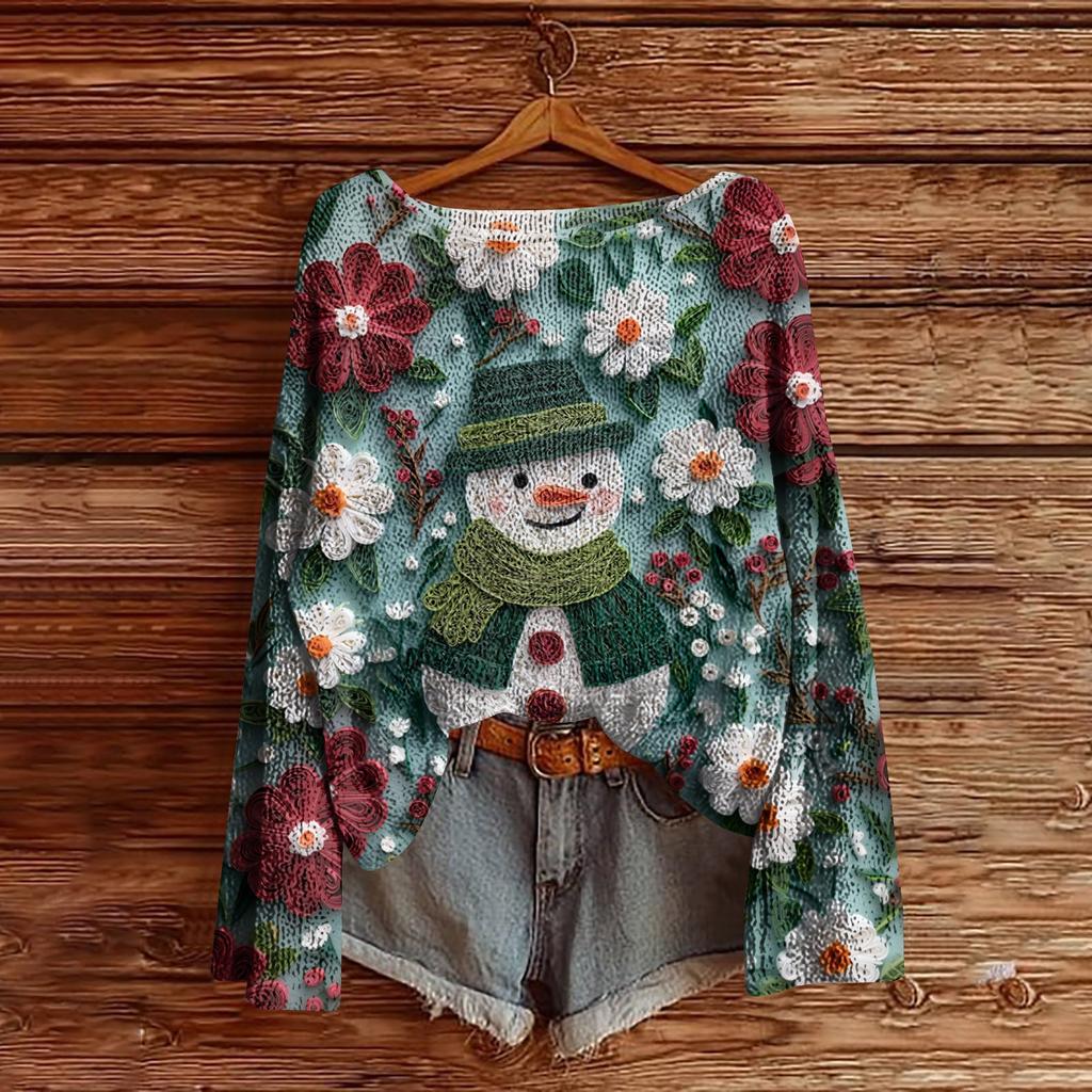 Women's Round Neck Lightweight Sweater Casual Long Sleeve Knit Pullover