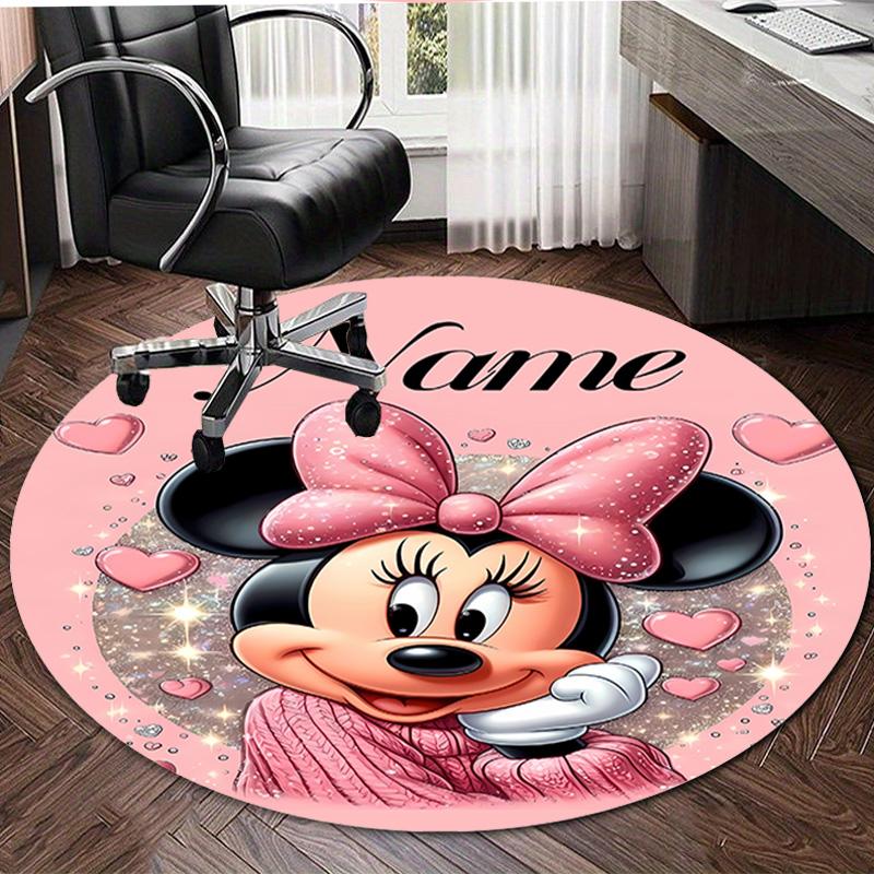 Personalized M-Minnie Round Chair Office Rug - Perfect for Mat, Office Chair & More - Ideal Gift for Birthdays and Holidays