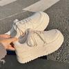 Thick sole height increase 6cm white shoes women's 2025 new spring canvas shoes milk fufu shoes sports and leisure board shoes