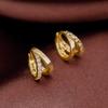 Fashion Jewelry Solid 9k/10k/14k/18k Real Yellow/Rose Gold Micro Pave Cubic Zircon Round Small Hoop Huggie Earrings For Women