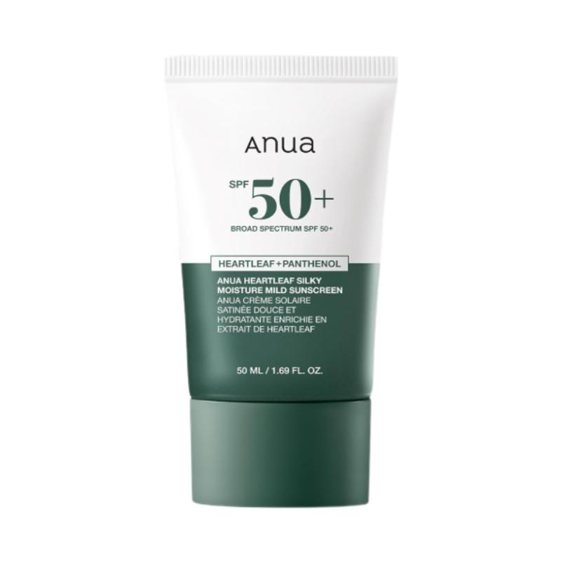 

Anua Heartleaf Silky Moisture Sun Cream SPF50+/PA++++ 50ml – Lightweight Moisturizing Korean Sunscreen for Sensitive Skin