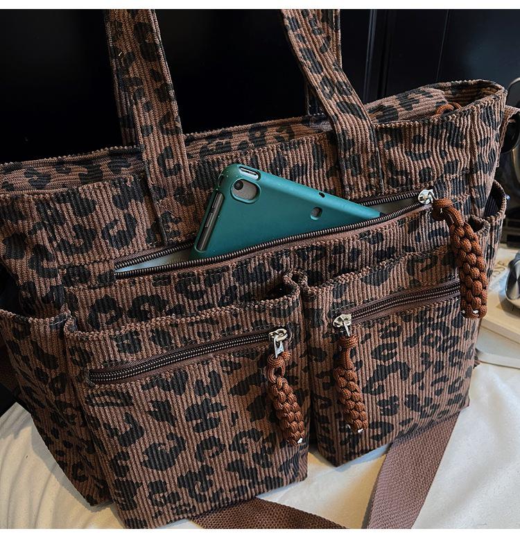 Women's Leopard Print Tote: Versatile Large Capacity Shoulder & Crossbody Bag