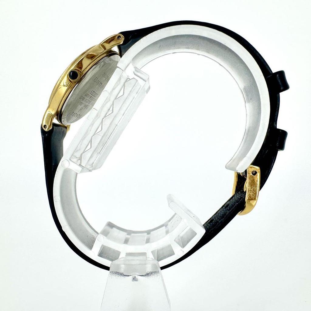 [USED] Battery SEIKO Exceline Watch Gold Leather Strap