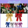 Festive Christmas Hanging Decorations With Lush Glittery Bows In Gift Box