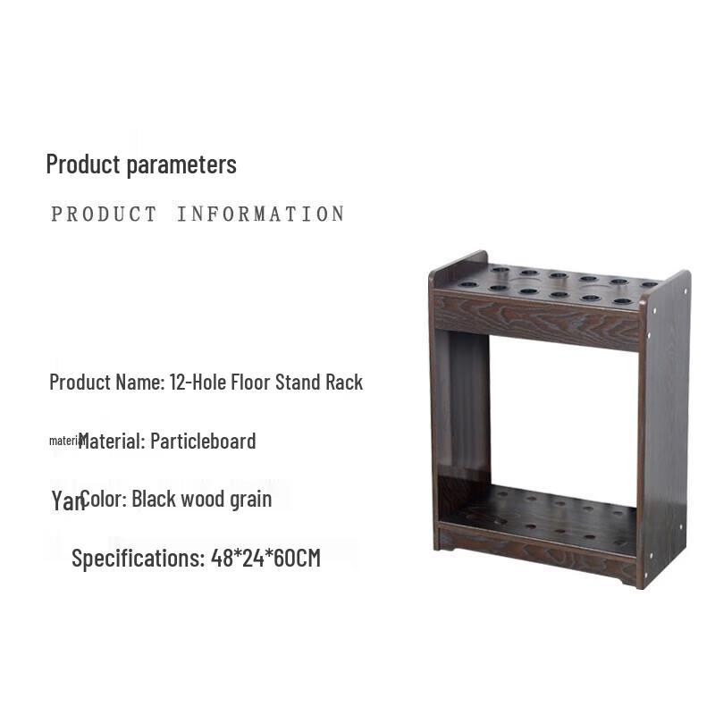 12-Hole Freestanding Billiard Cue Rack