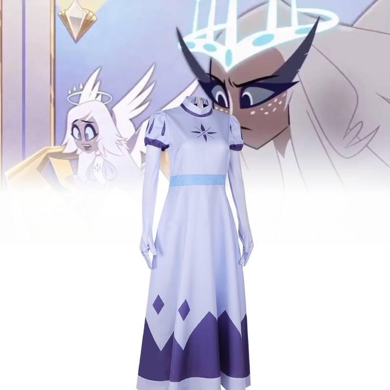 Disfraz Cosplay de Angel Emily de Hazbin Hotel Cómoda Tela de Poliéster Para Halloween