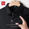Hongdou Men's Anti-Wrinkle Long-Sleeve Polo T-Shirt