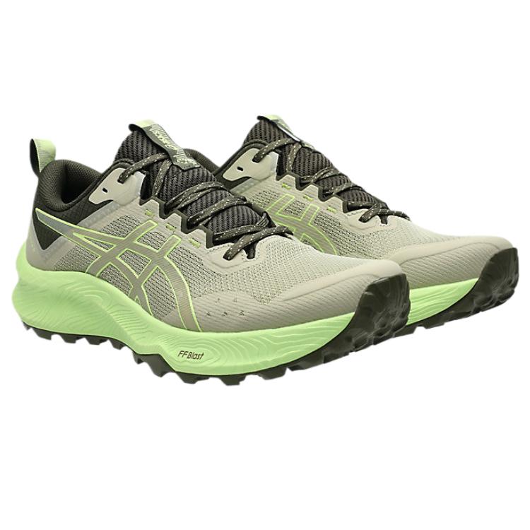 Asics Trabuco Terra 3 Stilingi Minimalistiniai Madingi Patvarūs Žemo profilio Bėgimo takais batai Vyriški Sportbačiai Žali 1011C152-301