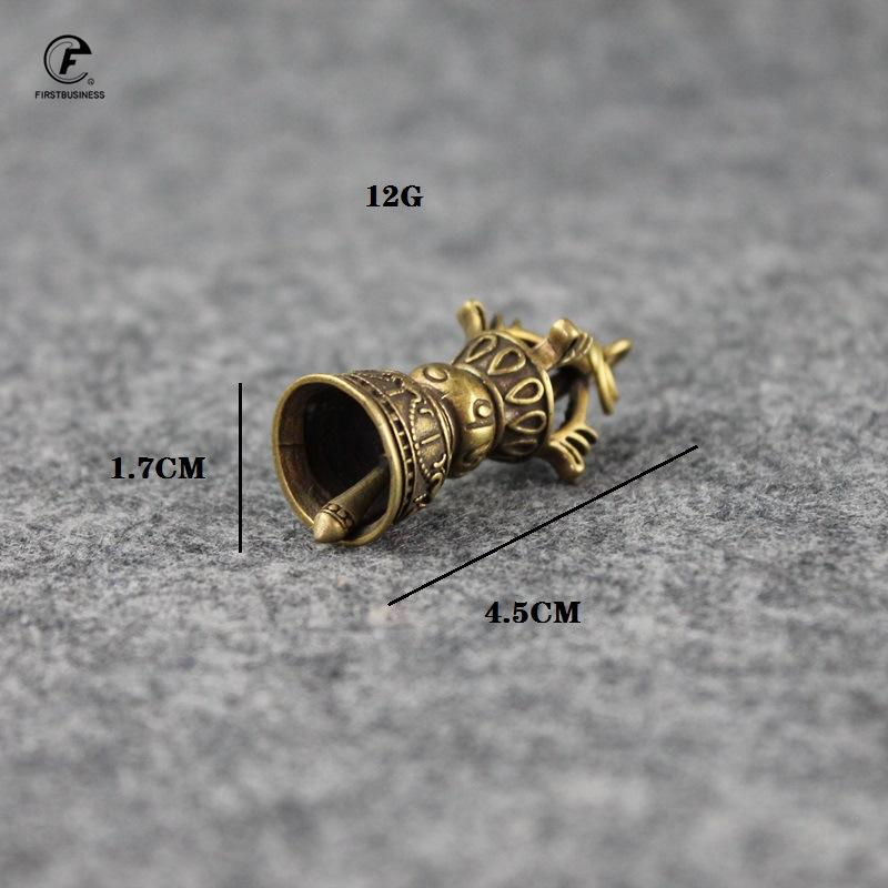Copper Brass Buddhist Vajra Bell Key Handmade Home Decor Ornaments Crafts Copper Miniatures Bell Figurines Desktop Decoration