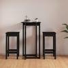 Day and Night - Day and Night 3-piece Bar Set Solid Black Pine Wood