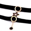 Stylish Black Choker Necklace For Women With Geometric Design And Rhinestone Accents