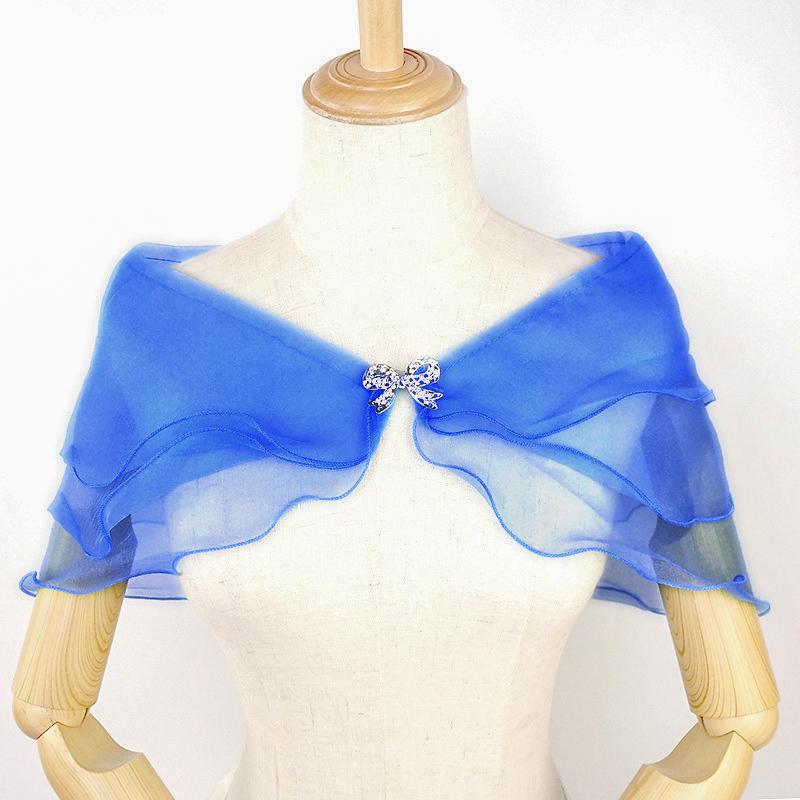 1Pc Solid Color Forest System Shawl Fashion Wedding Gown Versatile Bow Button Thin Style One Shoulder