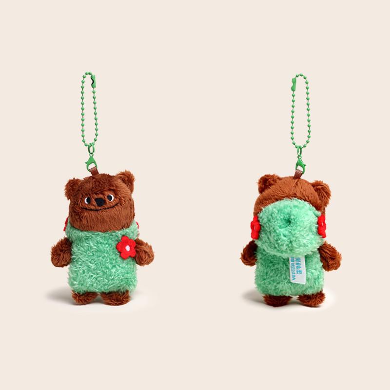 Bear Couple Plush Keychain With Clothing Design For Collectors And Use Daily