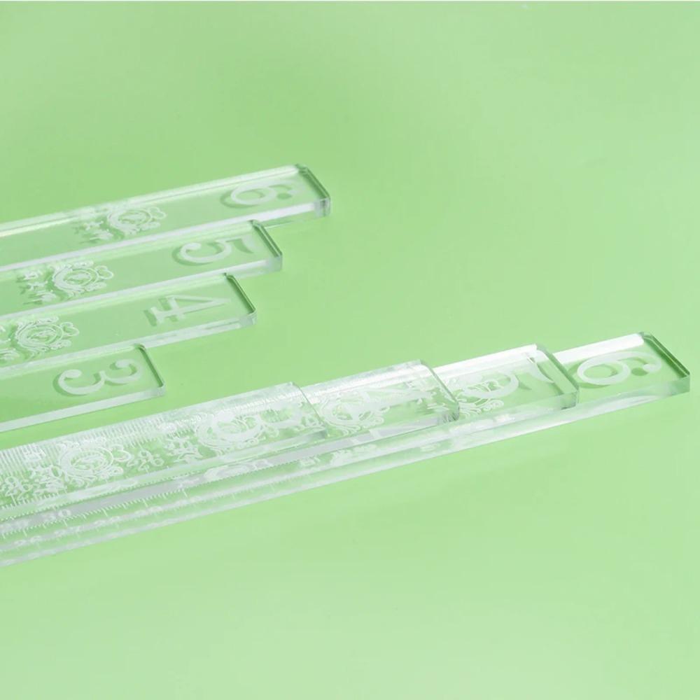 2Pcs Acrylic Cookie Balance Ruler Laser Engraving Scale Rolling Pin Guide Stick Pastry