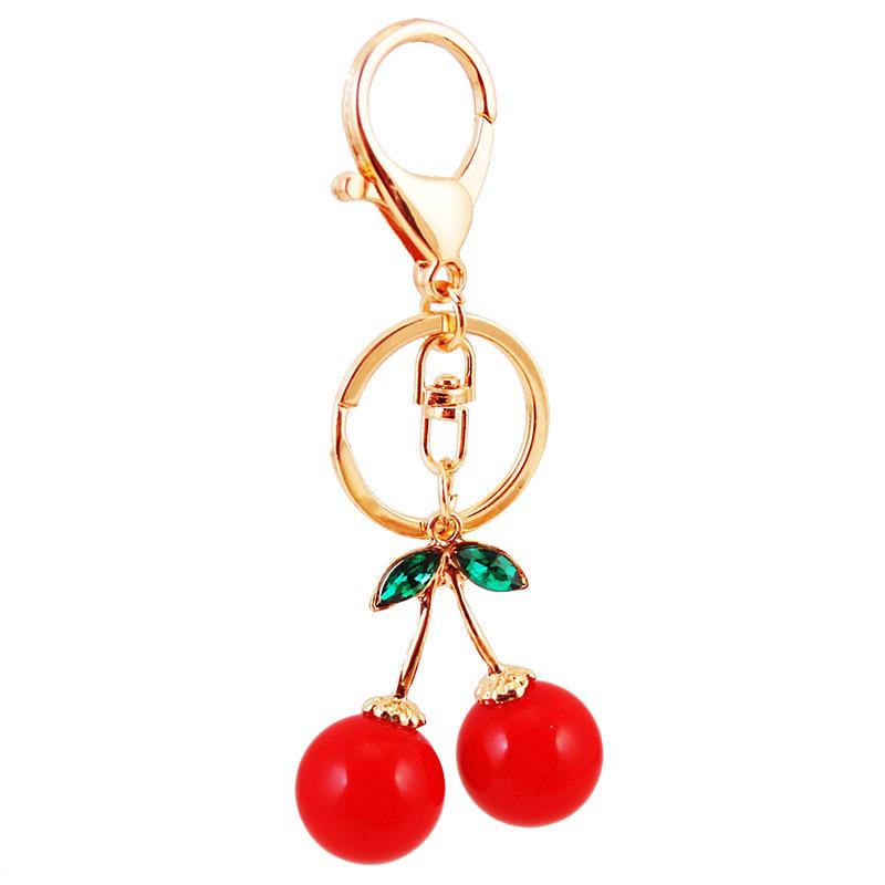 Portachiavi con ciondolo in cristallo rosso ciliegia – Ciondolo per borsa da donna e regalo artigianale