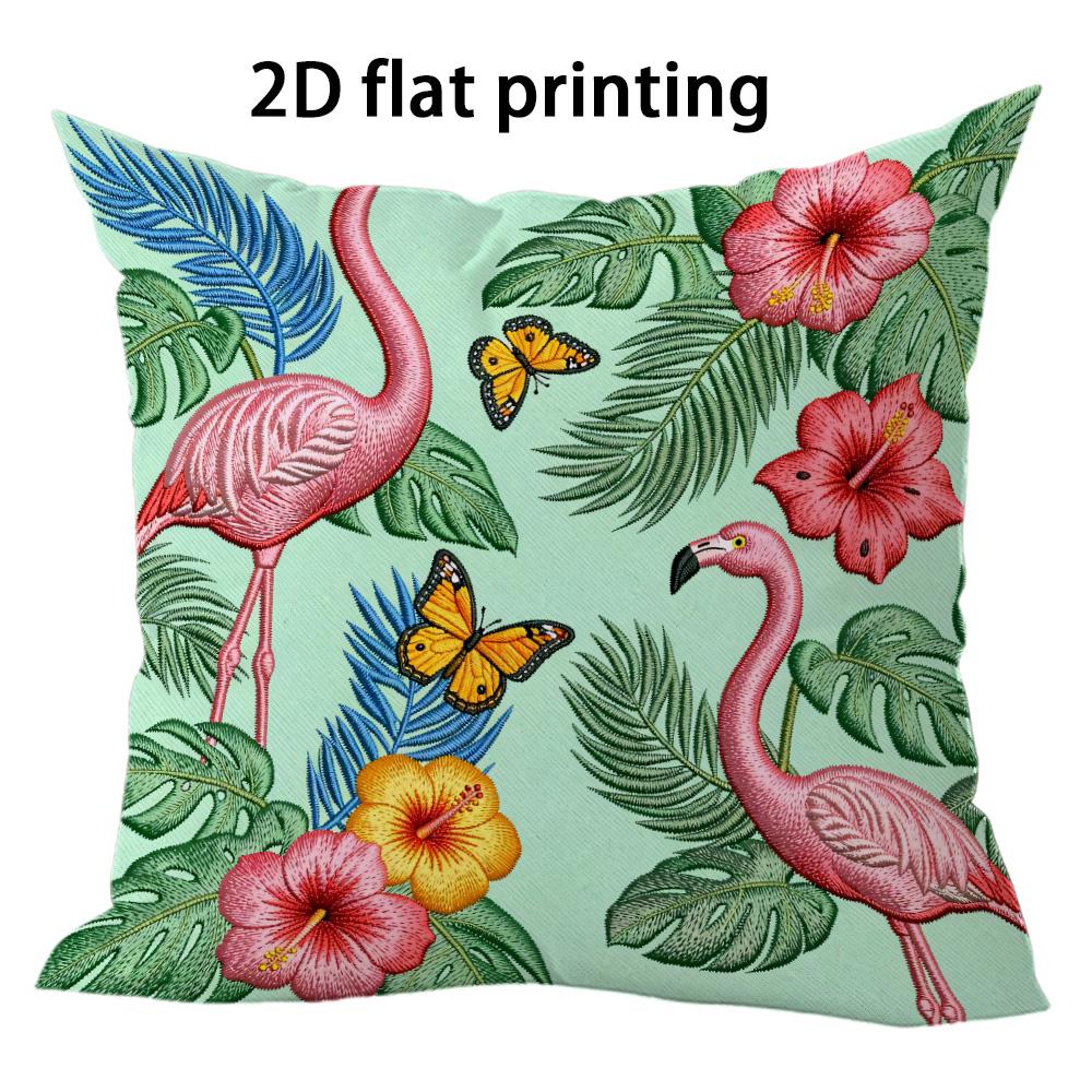 1 stuks Tropische Flamingo Dubbelzijdig Bedrukte kussensloop Korte pluche Geschikt voor woonkamers slaapkamers banken sierkussenhoes 60x60cm
