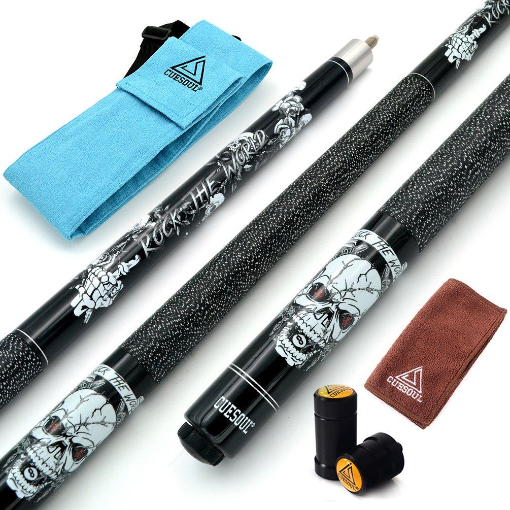 Black Scorpion CUESOUL ROCK Series 2, 57-inch 21oz 1/2 Maple Pool Cue Stick Set