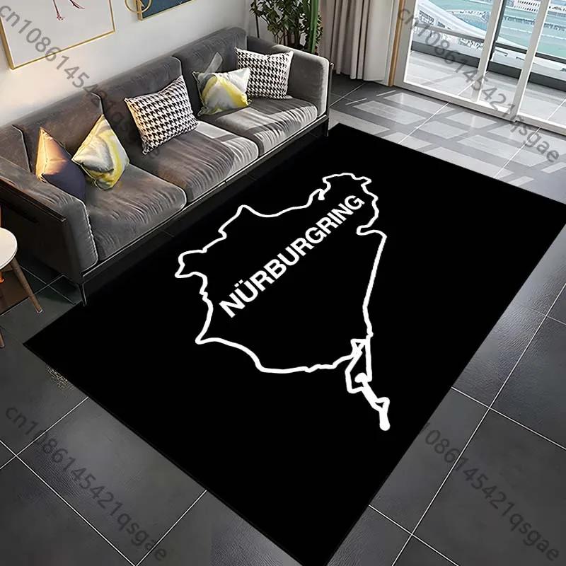 Nürburgring F1 Track Rug Bedroom & Living Room Carpet, Creative Door Mat & Home Decor Area Rug