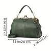 Borsa a tracolla vintage con manico superiore, Borsa a cartella retrò con chiusura a bacio, Borsa a spalla e borsa a mano da donna