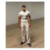 Men S Waffle Knit Short Sleeve Fitted Casual T Shirt