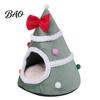 Cute Christmas Tree Pet Bed Cat Bed, Plush Cave with Removable Cushion, Non-slip Warm Sleeping for Cats Bottom, Cozy House Indoor Kittens Winter