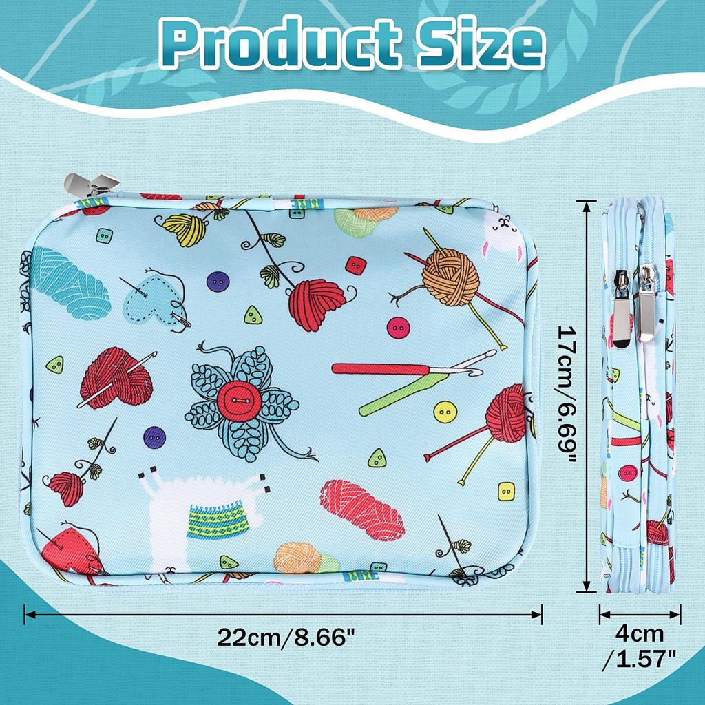 A20F-Empty Knitting Needles Case Travel Storage Organizer Storage Bag For Circular Knitting Needles And Accessories Kit Bag