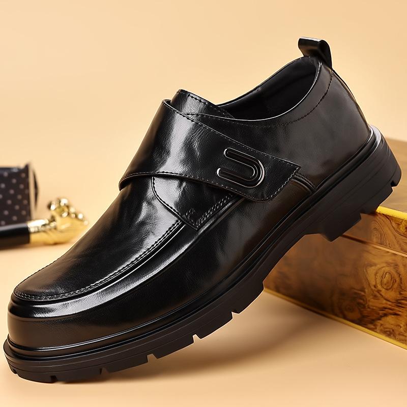 Fashion 2025 Spring Autumn New British Style Business Shoes Man Fashion Casual Platform Shoes Male Solid Color Cow Leather Shoe Man