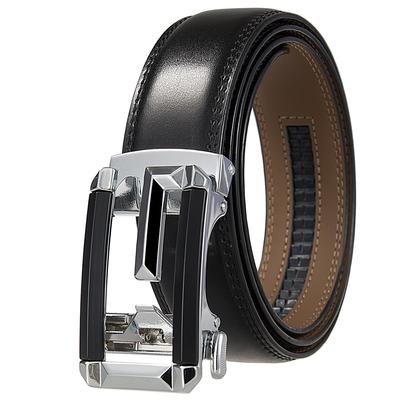 Personalisierter Trendiger Gürtel für Herren, Automatische Schnalle, Zweilagiger Rindsleder Gürtel Gürtel Ly36-305115-1