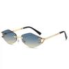 Womens Frameless Polygonal Sunglasses UV Protection Fashion Outdoor Travel Street Shades Glasses