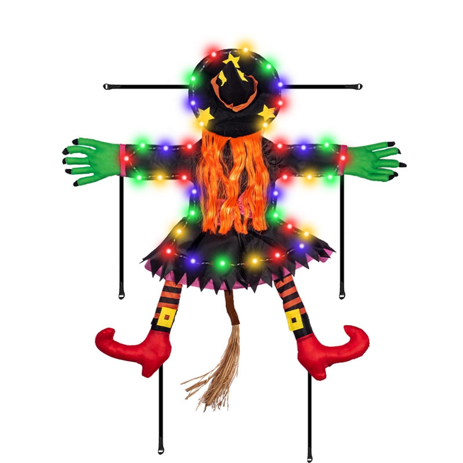 

Ведьма Уличные Хэллоуинские Украшения, Большая Ведьма, врезающаяся в дерево, Уличные Украшения, Хэллоуинская Светящаяся Летающая Ведьма, Подходит Для Дерева, Двора, Террасы One Size