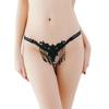 Sexy G-String Briefs Lady Imitation Pearl Flower Embroidered Tassel Underwear