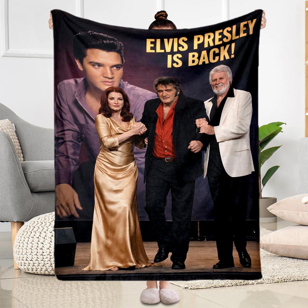 Elvis Presley Performance Blanket Warmthful Decor Suitable for Livingroom Office Bed for All Seasons Digital Print