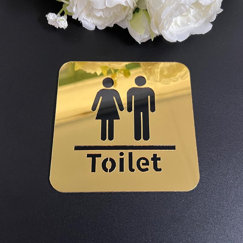3,94 Zoll Acryl-Toilettenschild für Männer und Frauen, Runde und Quadratische Toilettenspiegel-Aufkleber für die Heimdekoration. Badezimmer-Identifikation