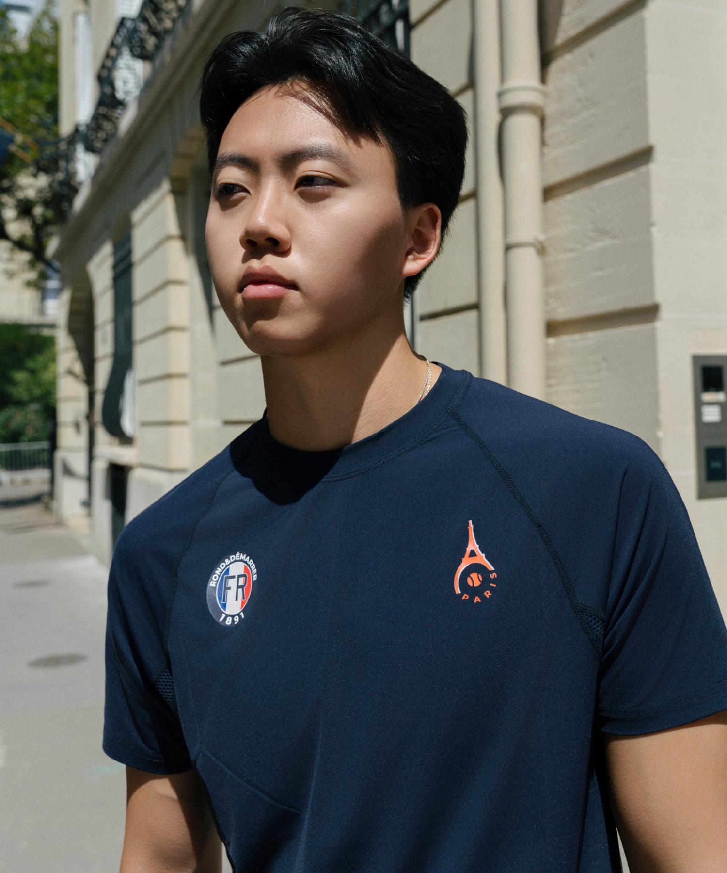 Ron And Marie [Men S] Main Symbol Raglan Mesh Short Sleeve T-Shirt (Navy) M