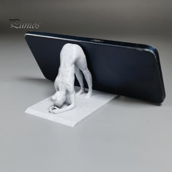 3D Printed Yoga Figure Shape Phone Stand, Creative Desktop Sculpture, Imitation Stone Contemporary Desk Decoration Texture Decorative Ornament,