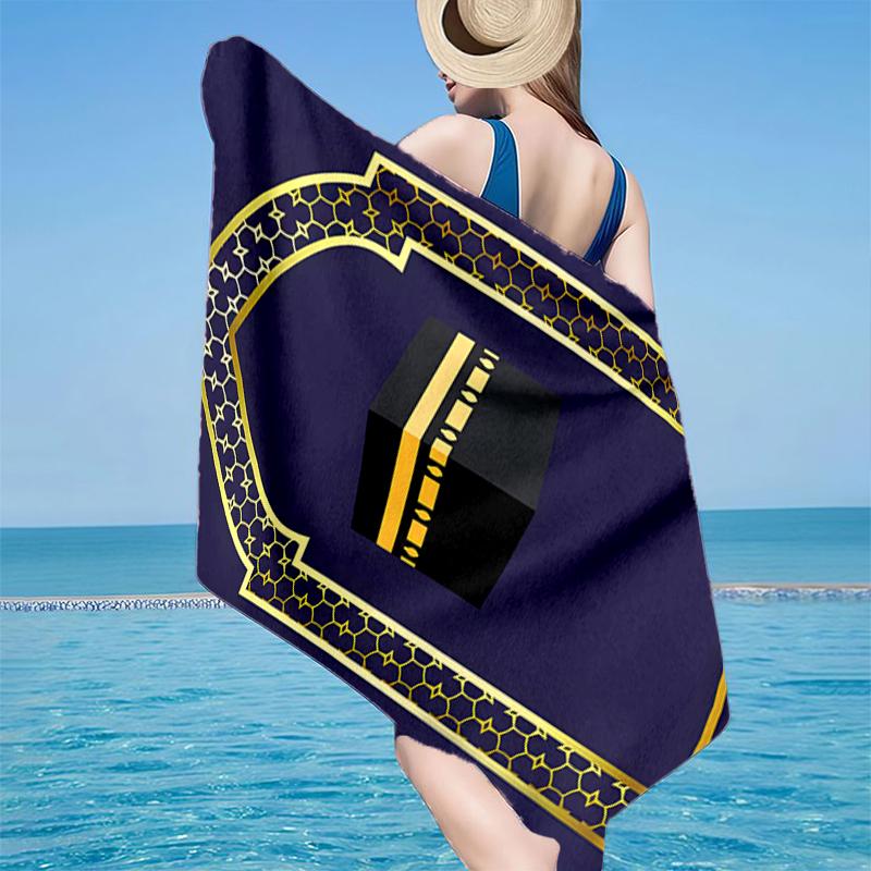 Golden Mosque Silhouette Beach Towel, Super Soft Microfiber, Gift for Her/Him, Birthday, for Pool, Beach, Travel, Home Decor Fan Gifts