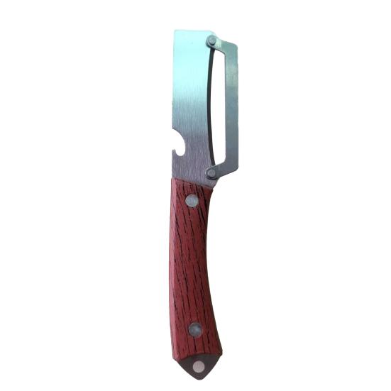 Vegetable Peeler with Wooden Handle Stainless Steel Blade Bottle Opener Non-Slip Grip Fruit Peeler for Potatoes Carrots Fruits