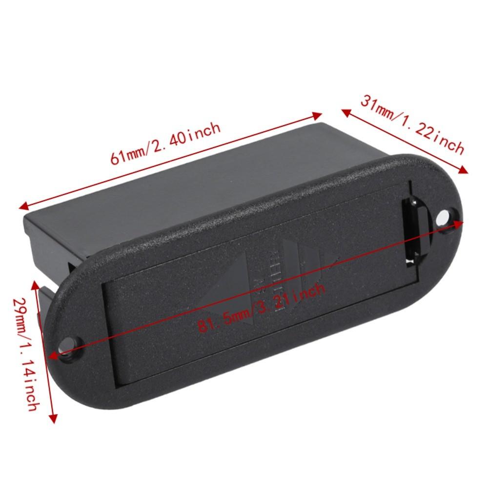 2PCS Plastic Battery Cover Box Black Color Guitar Battery Case For 9V Battery