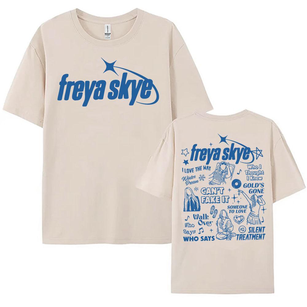 Women Tees Freya Skye Stars Align T-shirt Summer Cotton Short Sleeve Loose Tshirts Fashion Singer Design Graphic Print Merch Top