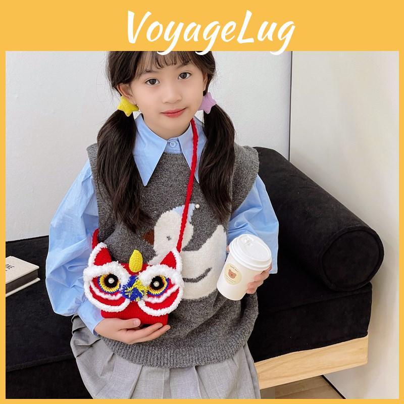 Festive Childrens Lion Plush Bag Cute  Crossbody Bag For Winter Purse Coin