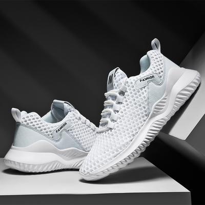 Fashion Casual Men Light Tennis Sports Summer Breathable Mesh Jogging Soft Sole Anti Slip Platform Hollow Shoes Zapatos Altos Hombre