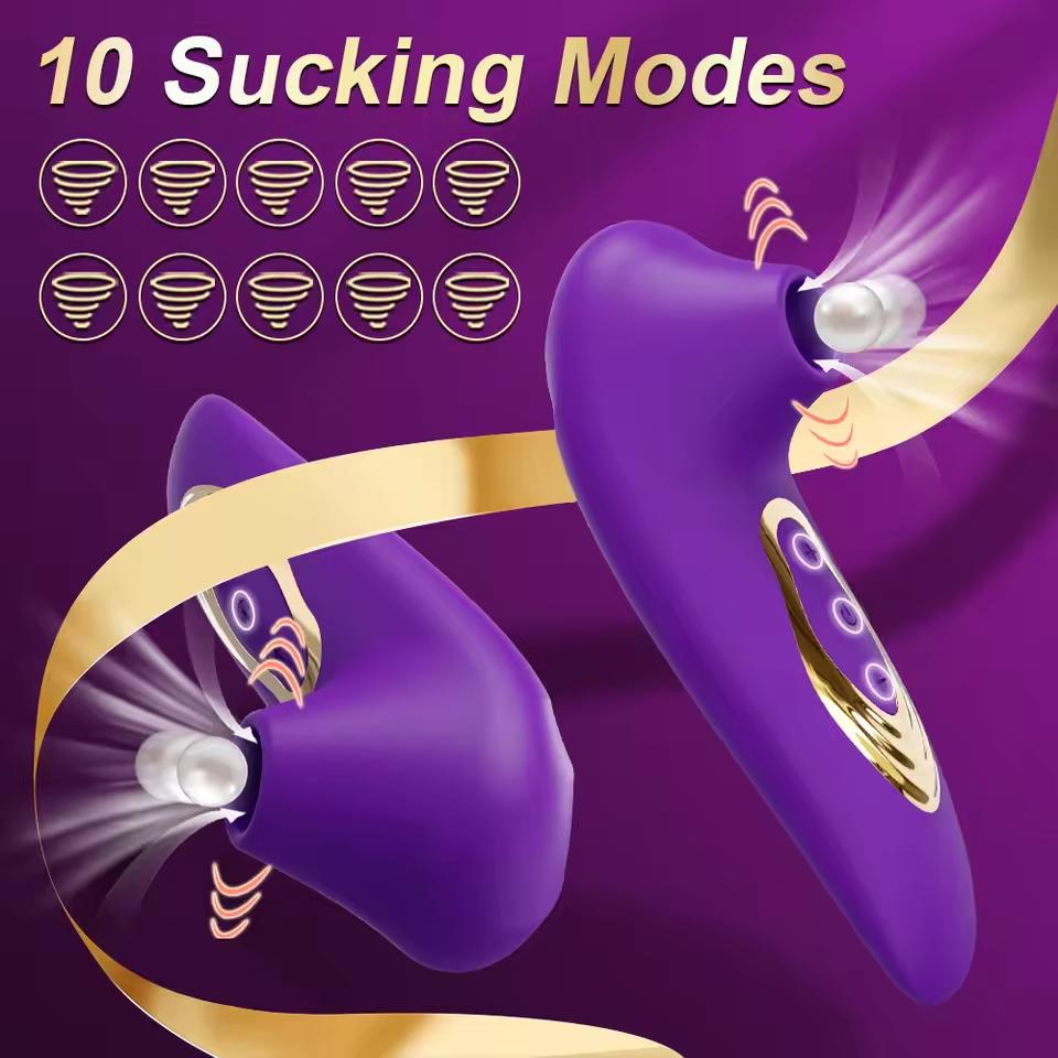 Rechargeable Powerful Oral Tongue Sucking Vibrator Women Vacuum Suction Clitoris Massager Blowjob Nipple Stimulator Adult Sex Toys Climax Masturbator