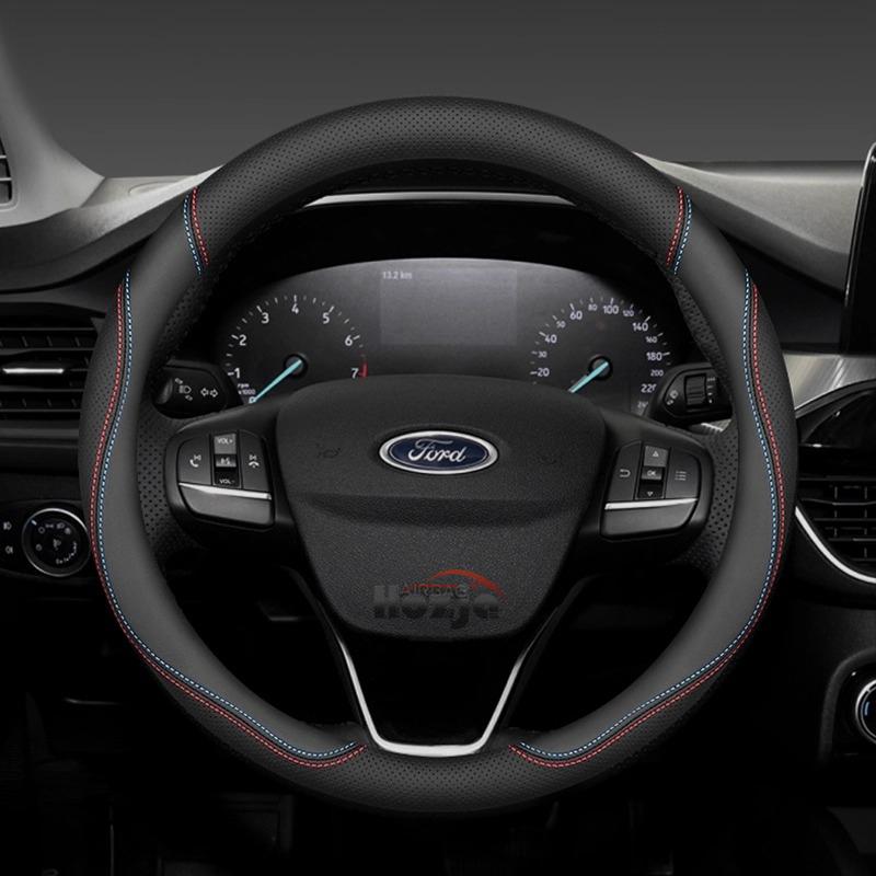 Leder-Autolenkradabdeckung für Ford Edge Puma F150 Kuga Mk1 Mk2 Escape Maverick Galaxy Taurus Equator Explorer 2000 - 2026