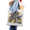 Painting Abstract Canvas Shoulder Bag Women Print Harajuku Casual Shopping Tote Bag Reusable Large Capacity Folding Handbag CLE