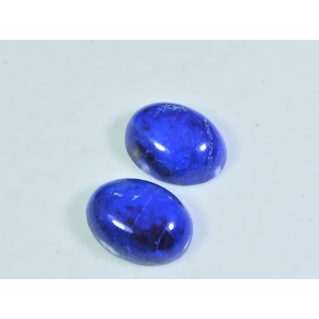 11X15MM Natural Lapis Lazuli Oval Cabochon Loose Gemstone 2Pcs Lot 18Cts. A-489