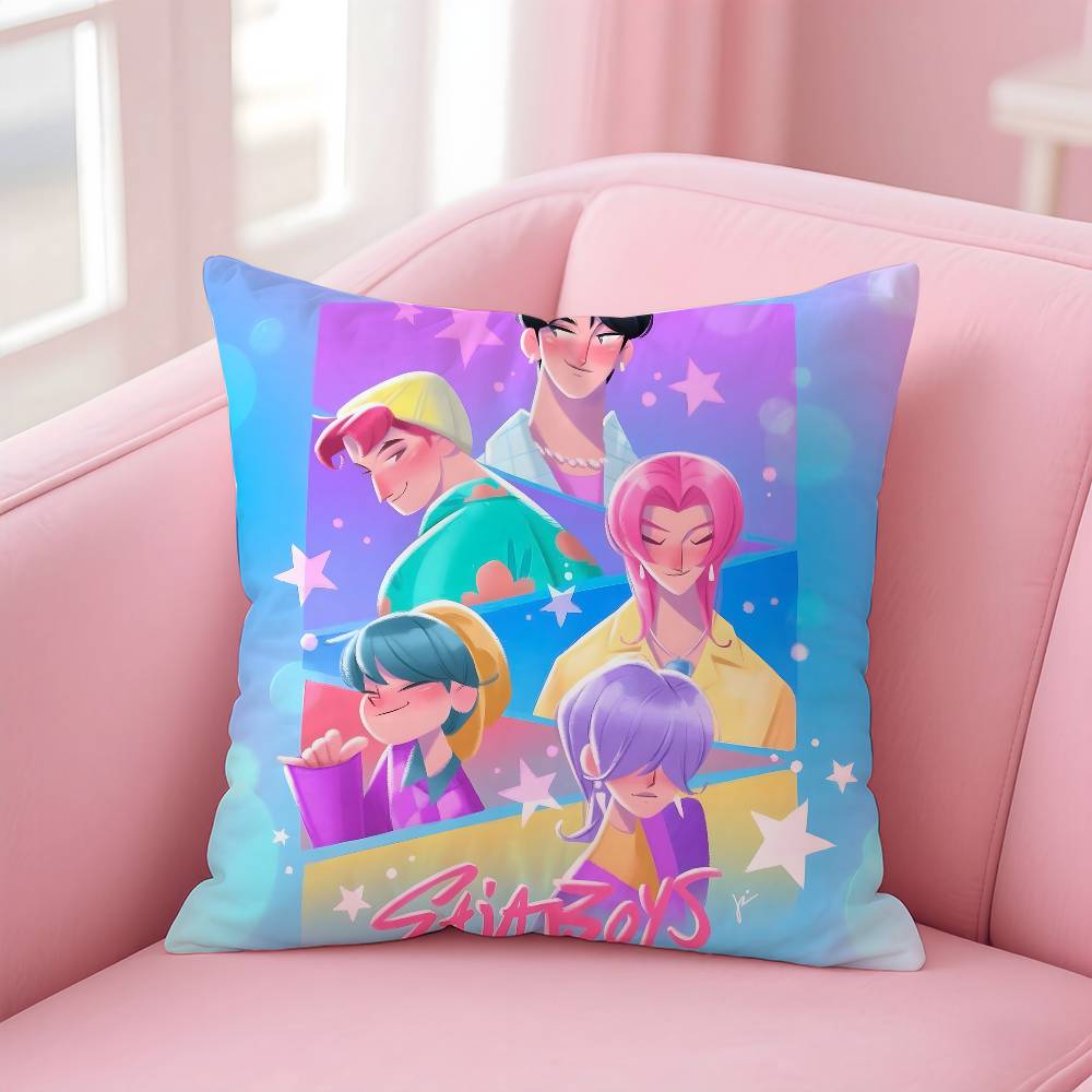 Saja Boys Kpops D-Demon H-Hunters Pillow Case Pattern Printed Pillowcase For Living Room Sofa Cushion Cover & Bedroom Decor